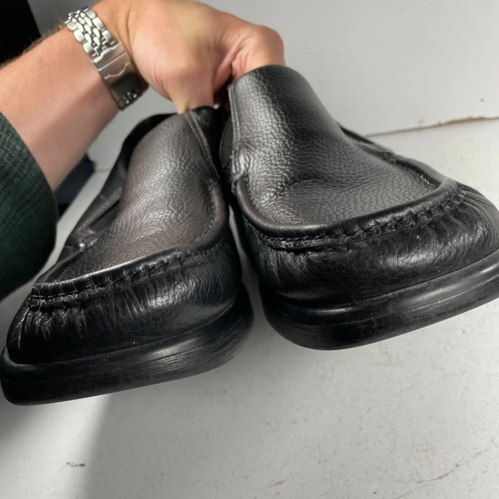 SAS Side Gore Loafers Mens Size 11 Wide Black Leather Orthotic Slip On Comfort